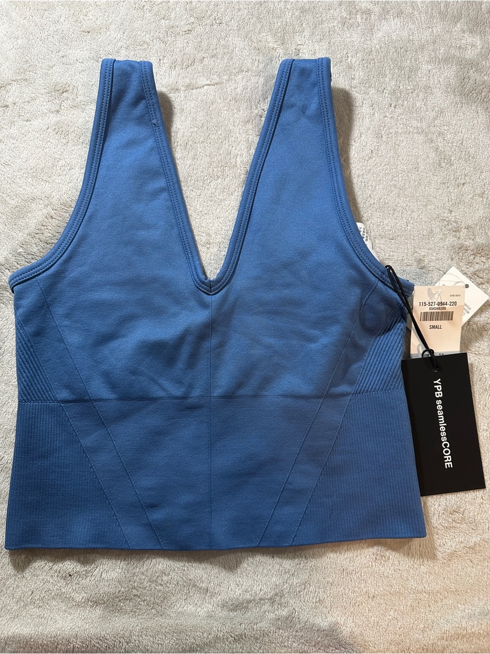 Abercrombie & Fitch YPB seamlessCORE Blue Seamless V-Neck Sports Bra S